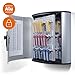 Durable Wall Mounted Secure Key Cabinet with Combination Lock, Holds 36 Key Tags, 11 x 11-3/4 x 4-5/8 Inches, Brushed Aluminum (196623),Silver