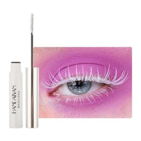 Hocossy 5D Mascara Cosplay Mascara Waterproof Sweatproof Mascara Eyelash Extension Eye Lashes Cosmetics for Party Cosplay Theme Makeup (White) Cover