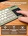 Nillkin Foldable Travel Keyboard with Touchpad & Number Pad, Bluetooth Wireless Portable Folding Full Size Keyboard with Trackpad for PC Laptop iPad Tablets Smartphone, Silicone Leather Cover, Green