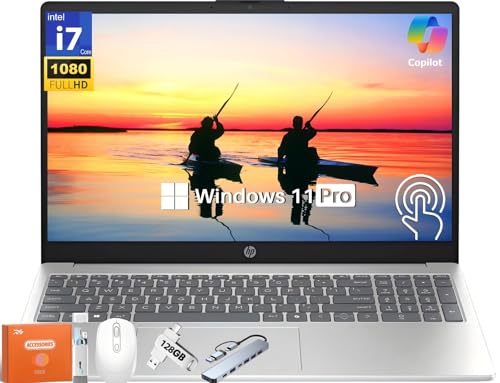 HP (エイチピー) 2025年最新ビジネスノートパソコンコンピューター 15.6インチ FHDタッチスクリーン、Intel 10-Core i7-1355U 64GB RAM 2TB SSD Intel Iris Xe Graphics、Wi-Fi 6、