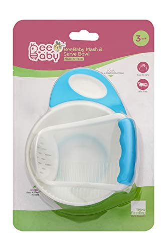 Image of BeeBaby Food Mash & Serve Bowl Set For Baby (Blue)