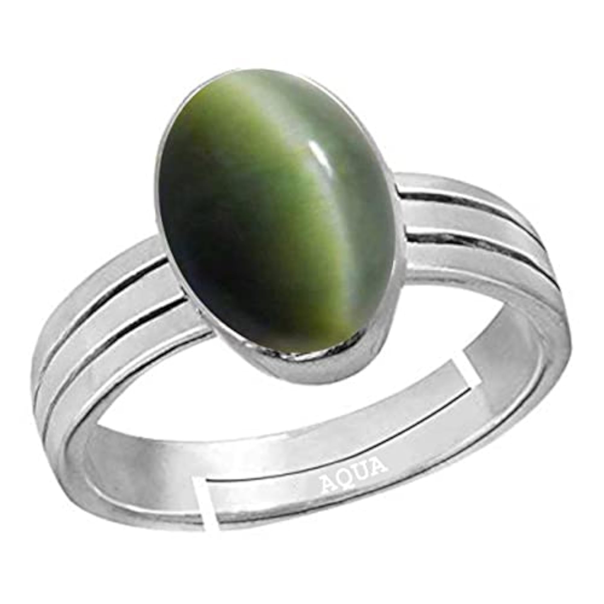 Cats Eye 10.25 Ratti Adjustable Ring, 925 Sterling Silver