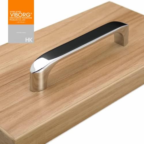 VIBORG 12 Pieces Zinc Alloy Modern Kitchen Cabinet Cupboard Door Handle Pull Wardrobe Dresser Drawer Handles Pulls Chrome SA-1812 (12 - Image 5