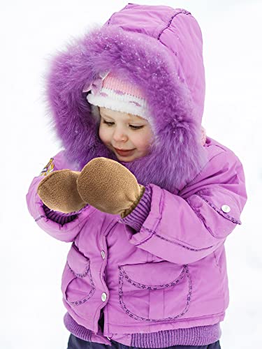 3 Pairs Baby And Toddler Winter Mittens Newborn Infant Fleece Warm Mittens Snow Gloves For Baby Boy And Girl (Khaki, Beige, Black, 6-18 Months) #TOP4