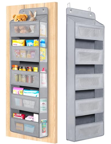 Meolsaek Over the Door Organizer, 46lbs Load and Anti-Tilt Design, 5 Tier Behind the Door Storage...
