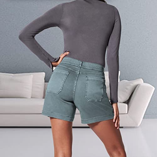 Gym Shorts Women Hiking Shorts With Pockets Summer Casual Plus Size Athletic Shorts Chino Bermuda Short Pants High Waisted Running Jean Shorts Stretch Twill Shorts Women 6 Inch Pull On Blue Xxxxl #TOP3