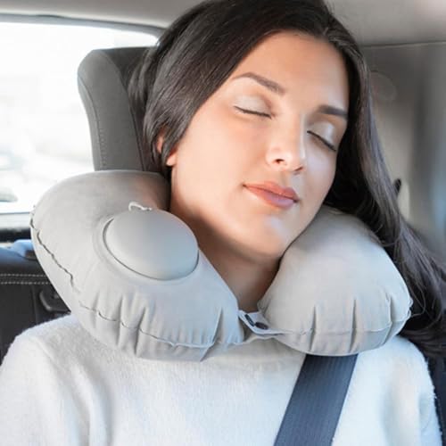 Almofada Travesseiro De Pescoço Para Viagem Confortável e Prática - Em Formato U Inflável