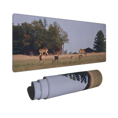 Tapis de souris de jeu cerf 80x30cm grand format antidérapant