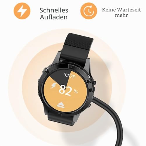 ladekabel Ladegerät Kompatibel mit Garmin Garmin Fenix 7 7S 7X, 6 6S 6X Pro, Fenix 5 5S 5X Plus, Forerunner 935 945 745 45 45S 245, Approach S10 S40 S60 X10, Vivoactive 3 4 4S,Venu 2 2S Sq,Instinct