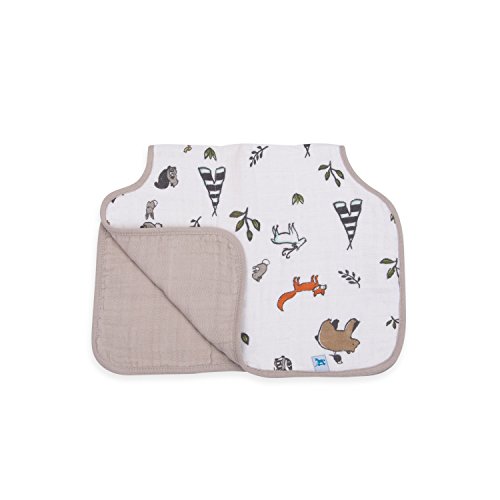 Little Unicorn Cotton Muslin Burp Cloth – 21”x 14” - 100% Cotton – Machine Washable - 4 Absorbent, Lightweight Layers - Playful Design - Reversible & Foldable - for Boys & Girls (Forest Friends)