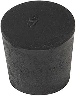 Black, Rubber, PK 25,Stopper 25 mm Neck Size, 25 mm Height,2040-5-004