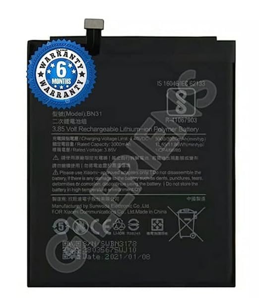 Image of Original BN31 Battery for Redmi Note 5A / 5A pro /Y1 Pro /A1 | Y2 | S2 | Y1 Lite Battery with 6 Month Warranty** (CC179)