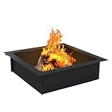 36' x 36' Square Fire Pit Ring,Square Fire Pit Ring, 36 inch Outer/30 inch Inner - Heavy Duty Metal Smokeless Square Firepit Insert Liner for Outdoor - Fire Ring for Outside Fire Pit (36x30x10 Inch)