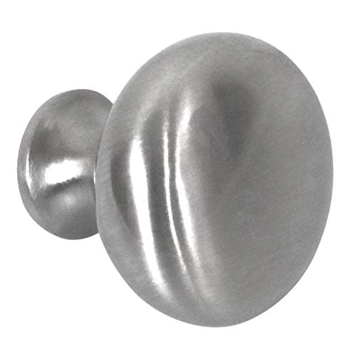 Harrier Hardware 1-1/8 Inch Round Cabinet Door/Drawer Knob, Brushed Satin Nickel, 25 Pack #TOP1