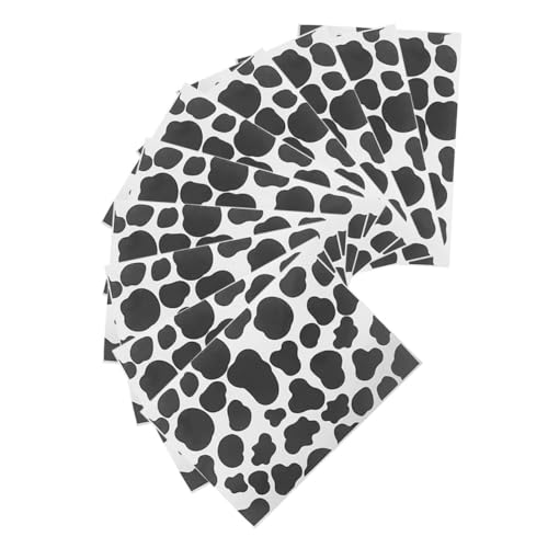 Operitacx 10 hojas Pegatinas DIY con Diseño de Vaca Blanco y Negro Adhesivas y Resistentes al Agua para Decorar Cuadernos Álbumes y Paredes de Unidades