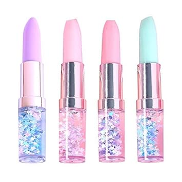 Neel Toy Glitter Lipstick Pen Gel Pen Makeup Artist Pen for Kids Beauty Plastic Cute Gel Pen Best Birthday Gift Return Gift for Kids (2 Pcs)