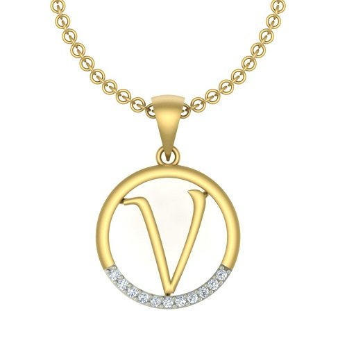 Initial V letter in Circle Gold plated Jewellery Necklace Pendants Chain alphabet Pendant for Girls Women Men Boyfriend Girlfriend Boys Kids Unisex Valentine Gifts pendant-image-5