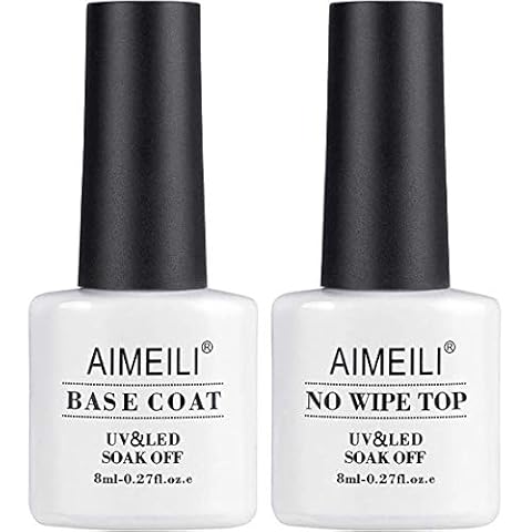 AIMEILI Base y Top Coat Semipermanente Esmalte Semipermanente UV LED Cover