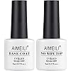 Aimeli uv led gellak, gel nagellak, grondlaag en No-Wipe-bovenlaag, set van onderlak & bovenlak, 2 × 8 ml