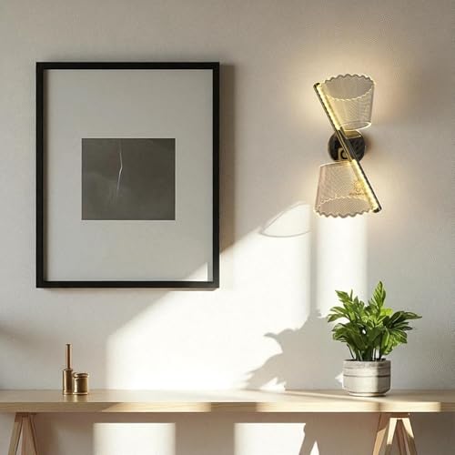 Image of Glowave Golden Acrylic Light Spiral Design Wall Lamp Light for Living Room Bedroom Bedside - Tricolour (White, Warm White, Natural White) (373)