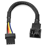 CRJ Universal 4-Pin PWM PC Fan Adapter Cable - 6-inch, Black Sleeved - 2.54mm Breakout PC Cooling Fan Adapter for Non-Standard Fan Headers