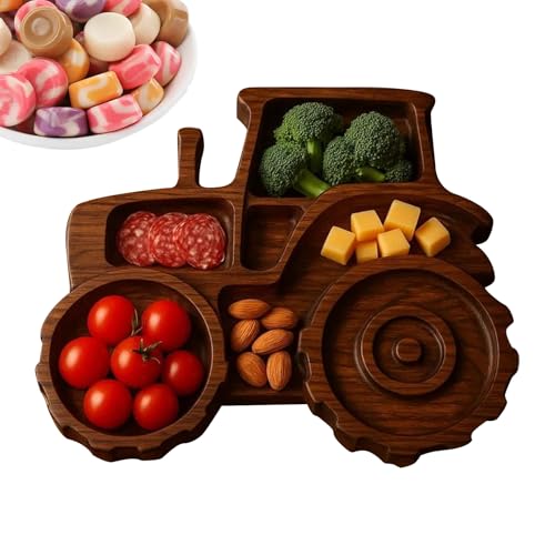 Charcutería de madera | Plato de queso para servir con forma de vehículo, plato de frutas, centro de mesa para motocicleta, tractor, excavadora, centro de mesa para cocina y comedor