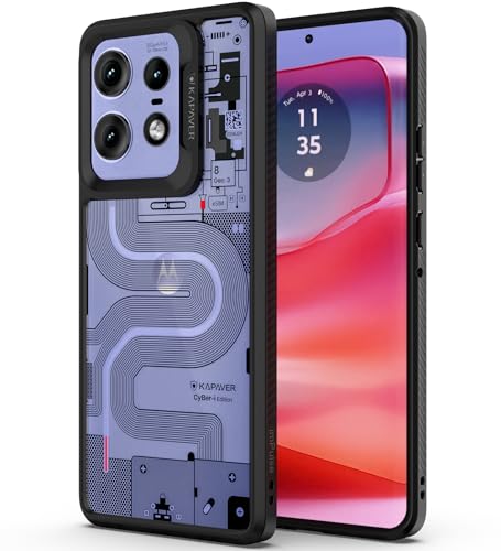 Image of KAPAVER Cyber-i Back Cover Case for Motorola Edge 50 Pro (TPU+PC) (Cyber-i-Black)