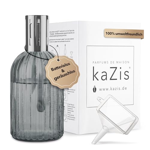 KAZIS® I Lámpara de fragancia catalítica I Cristal I XXL I 400 ml (gris)