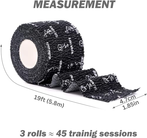 Image of WARM BODY COLD MIND 1.85 inch Premium Weightlifting Thumb Tape - Hook Grip Tape for Powerlifting, Cross Training, Gym Tape, Workout, Weight Lifting Tape, Athletic Finger Wrap (24 Rolls Black)