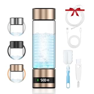Feelhap Bouteille d'Eau Hydrogène,Générateur d'Eau Hydrogène Portable,450ML Générateur d'Eau Ioniseur Rechargeable avec Technologie SPE et PEM,Jusqu'à 6850PPM,Eau Riche en Hydrogène en 7 Minutes