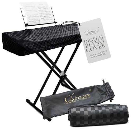 Clairevoire Digital Piano Cover, Piano Keyboard Covers -Protective for Roland Piano Covers FP Series, Durable and Waterproof Piano Keyboard Dust Cover, Piano Keyboard Case -Roland FP-30X Ebony Black