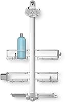 simplehuman XL Adjustable Extendable Shower Caddy - Rust-Proof Stainless Steel for Handheld Showerheads, Family Storage