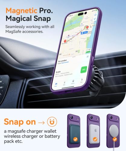 Image of AIBEX Back Cover for Apple iPhone 17 AIR MagSafe Compatible with OStand Ring Kickstand Magnetic Metal Alloy Ring | Wireless Charging | Thin Scratch Resistant Armor | Shockproof Protective Case -Purple
