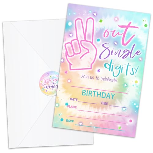 Invitations anniversaire tie-dye pour inviter facilement 20 copains