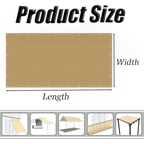 Voile d'ombrage 1x3.6m imperméable sable pour terrasse