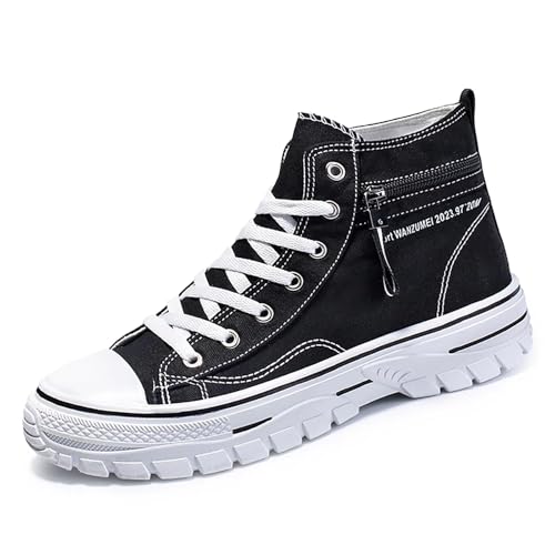 Men's High Top Canvas Shoes Walking Shoes for Men Comfort Fashion Casual Skate Sneakers with Soft Out-Sole