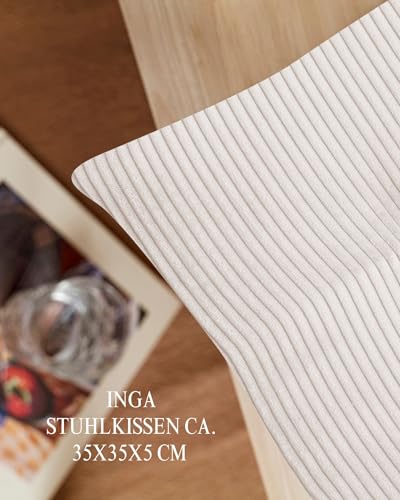 MAGMA 2er Set Inga Stuhlkissen ca. 35x35x5 cm Cordstoff (Natur)