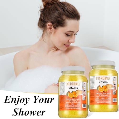 2 Pcs 282 oz Bath Salts for Women Relaxing 17.6lb Mineral Big Tub Bath Salts Aromatherapy Bulk Sea Bath Salts Spa Body Care Pedicure(Citrus) - Image 5