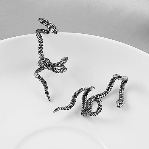 HZMAN Snake Ear Cuff Earrings for Men Women Stainless Steel No Piercing Clip On Cartilage Gothic Punk Snake Animal Earring4