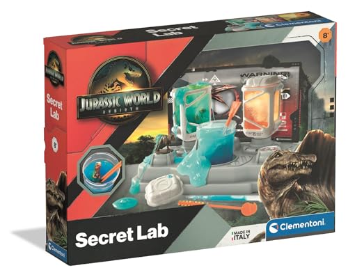 Clementoni Jurassic World Geheimes Genetik Labor - Bausatz fĂĽr Dinosaurierlabor mit leuchtenden Dinosauriern - Lernspielzeug fĂĽr Kinder ab 7 Jahren - 18220