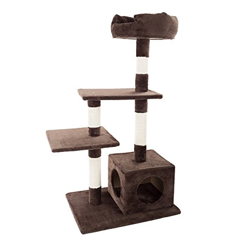 4 Tier Cat Tree- Plush Multi-Level Cat Tower With Sisal Scratching Posts, Perch Platforms, And Penthouse Condo For Cats And Kittens By Petmaker (43Â”) #TOP7