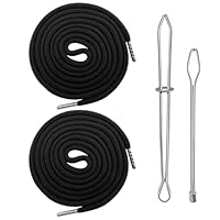 Kordel für Hoodie & Jogginghose – 160cm Ersatz-Kordel mit Einfädelnadel und Schnalle, 2 Stück BaumwolleKordel für Badehose, Hosenbund, Sweatshirts, Kordelzug für Jogginghosen und Hoodies (Schwarz)