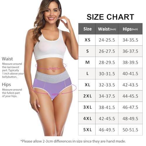 Image of wirarpa Women's Cotton Underwear High Waist Stretch Briefs Soft Underpants Ladies Full Coverage Panties 5 Pack