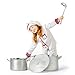 Fedio 4Pcs Kids Chef Role Play Costume Set Chef Dress up Set for Children (Red gingham)