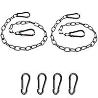 6 Stück Gliederkette Schwarz Set, 500mm Kette mit Karabiner zum Aufhängen Vogelkäfige Hängelampen Blumentöpfe Zauntore Käfigtore Gartentore Robust und Langlebig