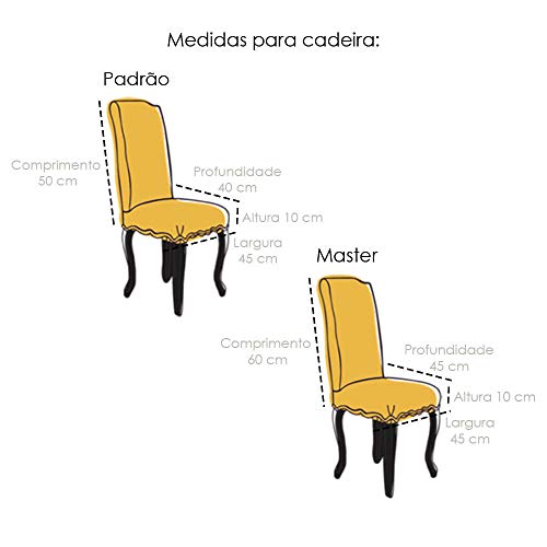 Kit 6 Capa de Cadeira Master Estampada Botanica Sultan