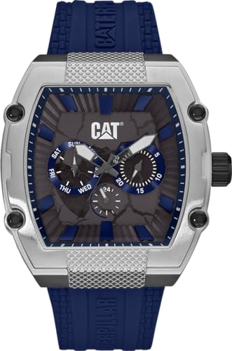La mejor comparación de Caterpillar Reloj los más solicitados. 41 CAT Reloj Barrel Material Correa Silicón Azul para Hombre
