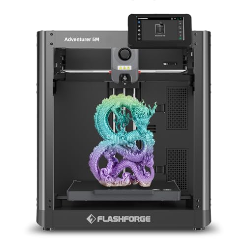 FLASHFORGE imprimante 3D Adventurer 5M, FDM imprimante 3D de nivellement entiÃ¨rement automatique, impression Haute Vitesse Max 600mm/s, structure XY de base, grande taille d'impression 220*220*220mm
