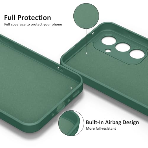 Image of Tobfit Silicone Case Phone Case for Samsung Galaxy A35, Durable Shockproof Phone Cover for Samsung Galaxy A35(Dark Green)