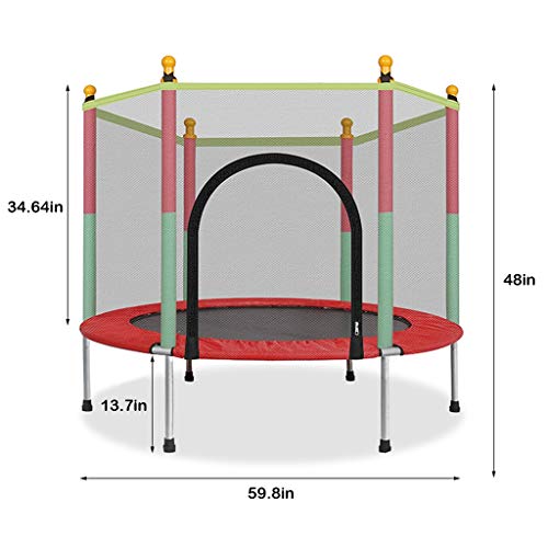 Jshuang 5FT Kids Trampoline with Enclosure Net- Birthday Gifts for Kids, Gifts for Boy and Girl, Baby Toddler Trampoline Toys, Age 3-12-Heavy Duty to 222 lbs - Thumbnail 3